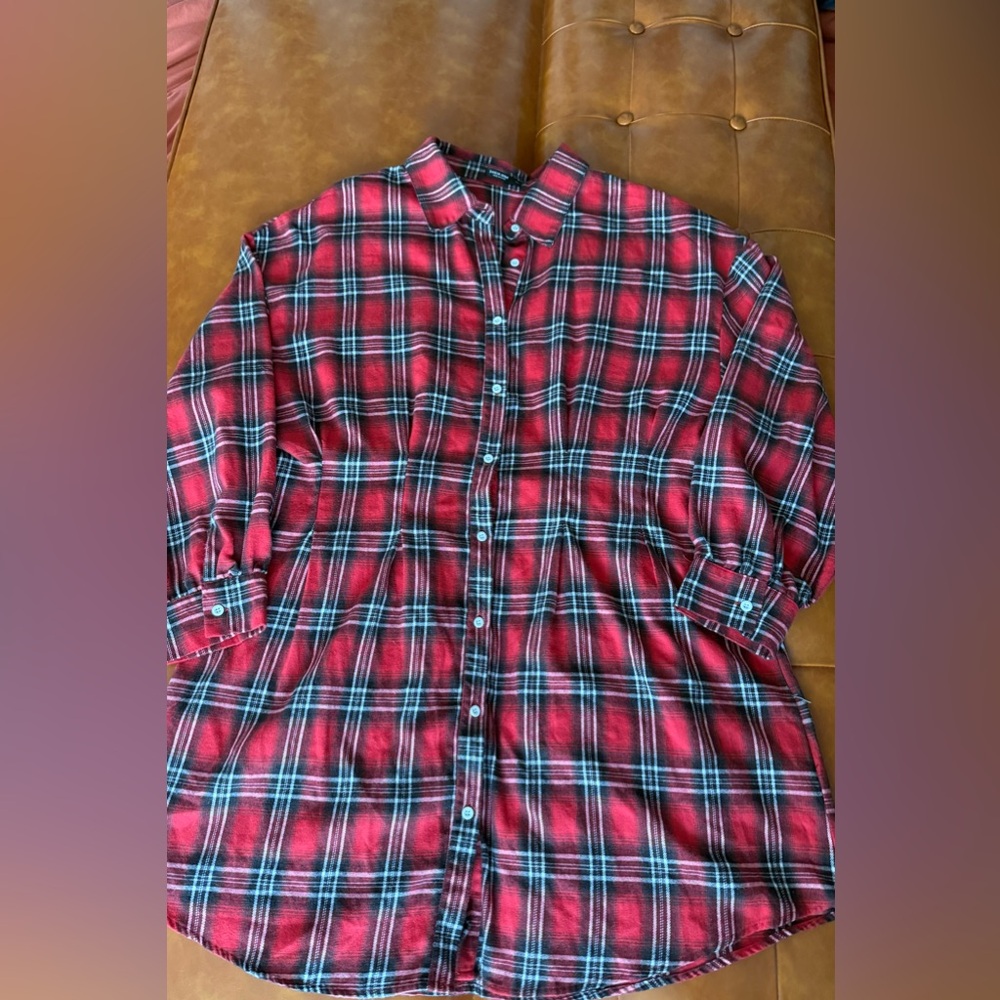 Plaid Button-Up Dress